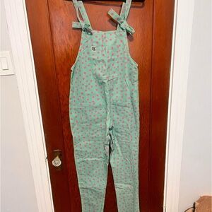 Lucy & Yak Green Jumpsuit with Pink Dots